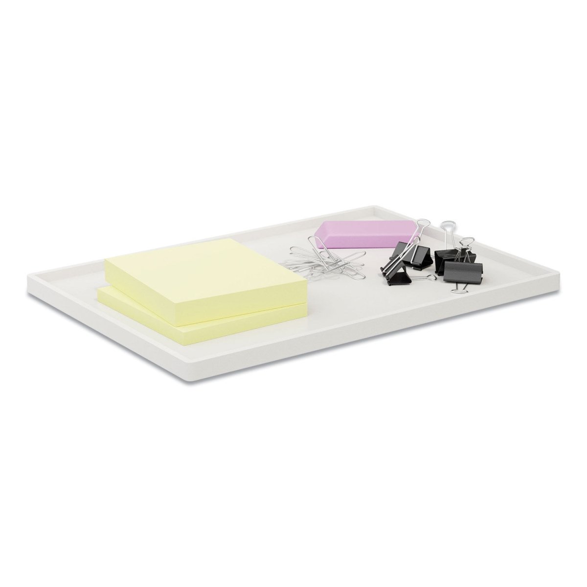 Picture of Tru Red TR55265 1-Compartment Slim Stackable Plastic Tray, White