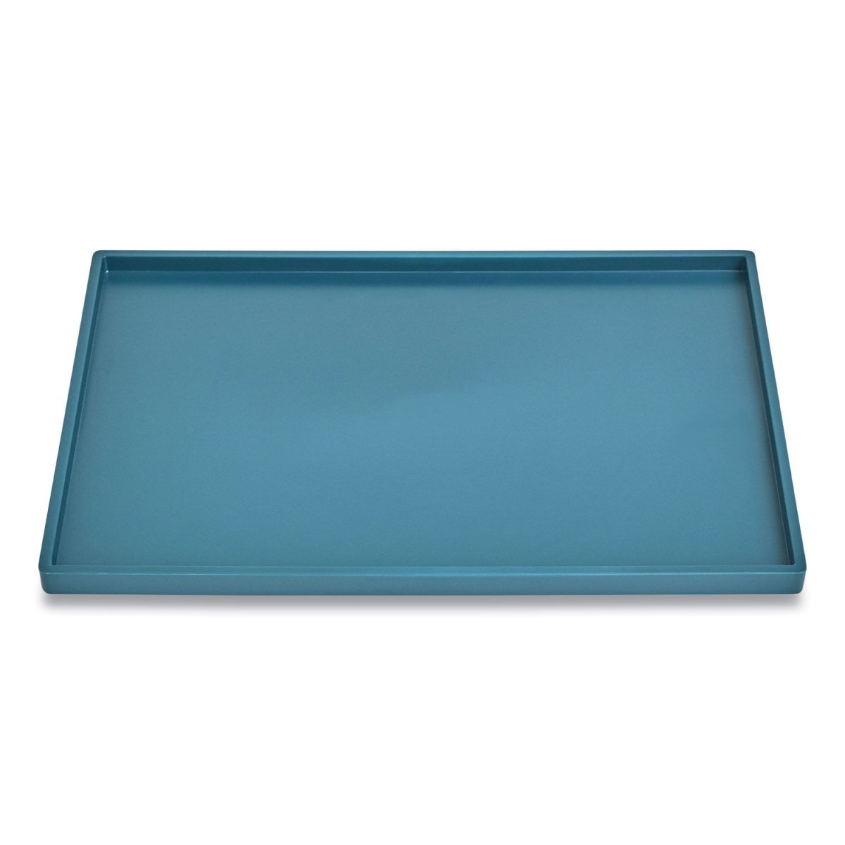 Picture of Tru Red TR55268 1-Compartment Slim Stackable Plastic Tray, Teal
