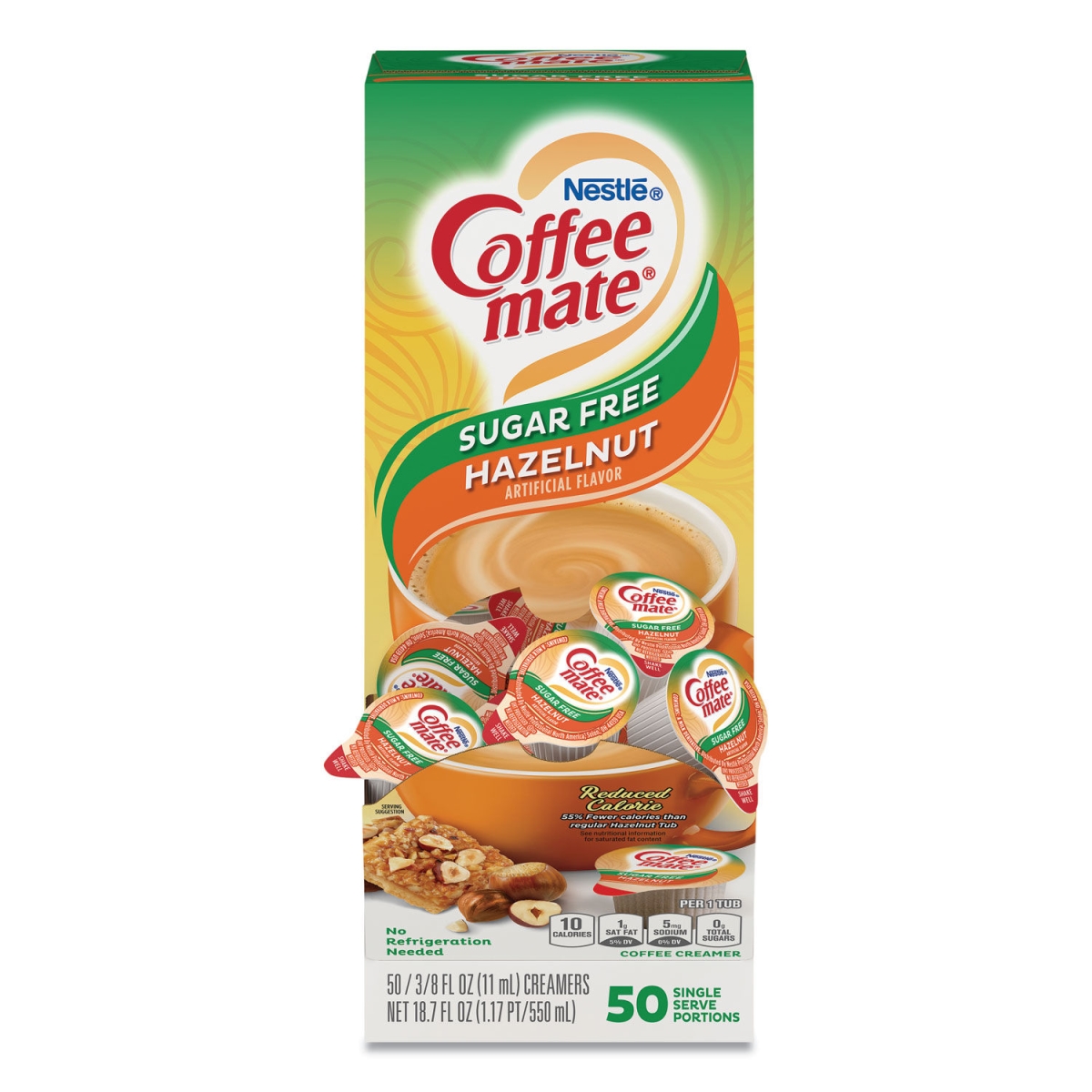 Picture of Nestle 98468BX 0.38 oz Sugar-Free Hazelnut Liquid Coffee Creamer - 50 per Box