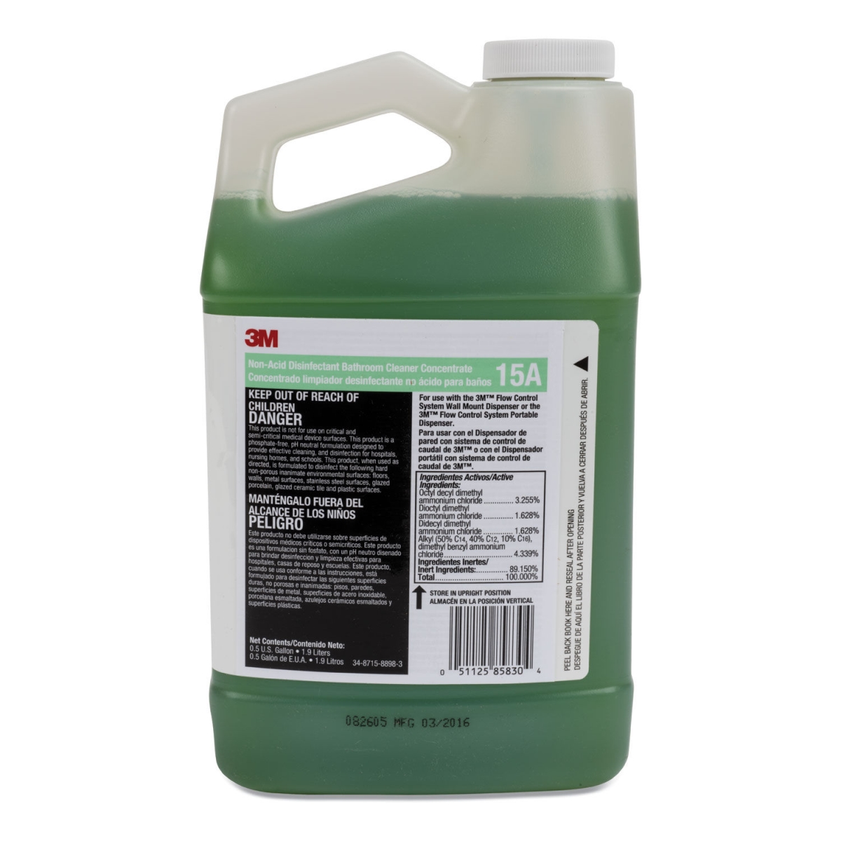 Picture of 3M 15A 0.5 gal Non-Acid Disinfectant Bathroom Cleaner