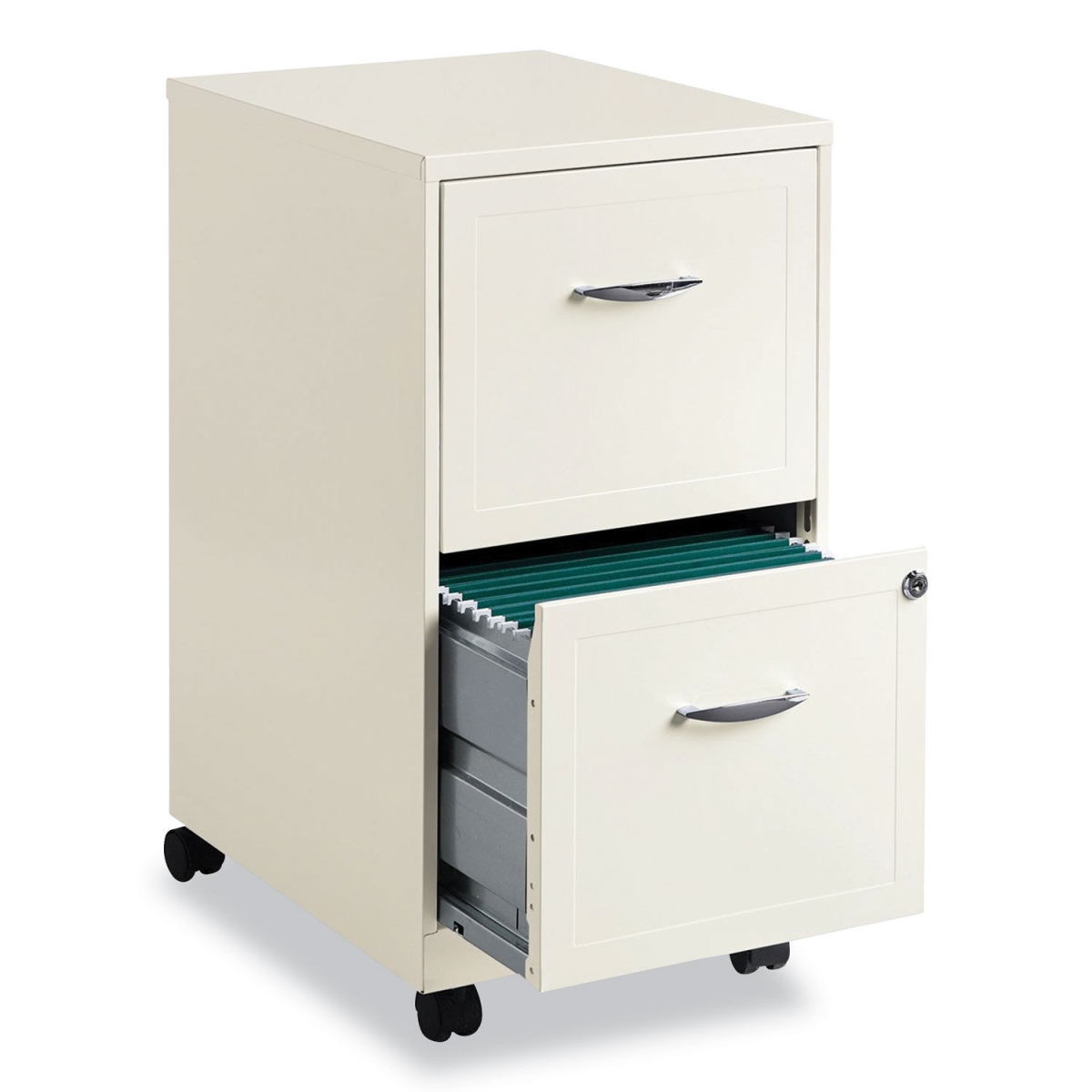 18 in. Vertical Mobile File Cabinet 2 Letter-Size File Drawers, Pearl White -  KD Cajonera, KD4447044