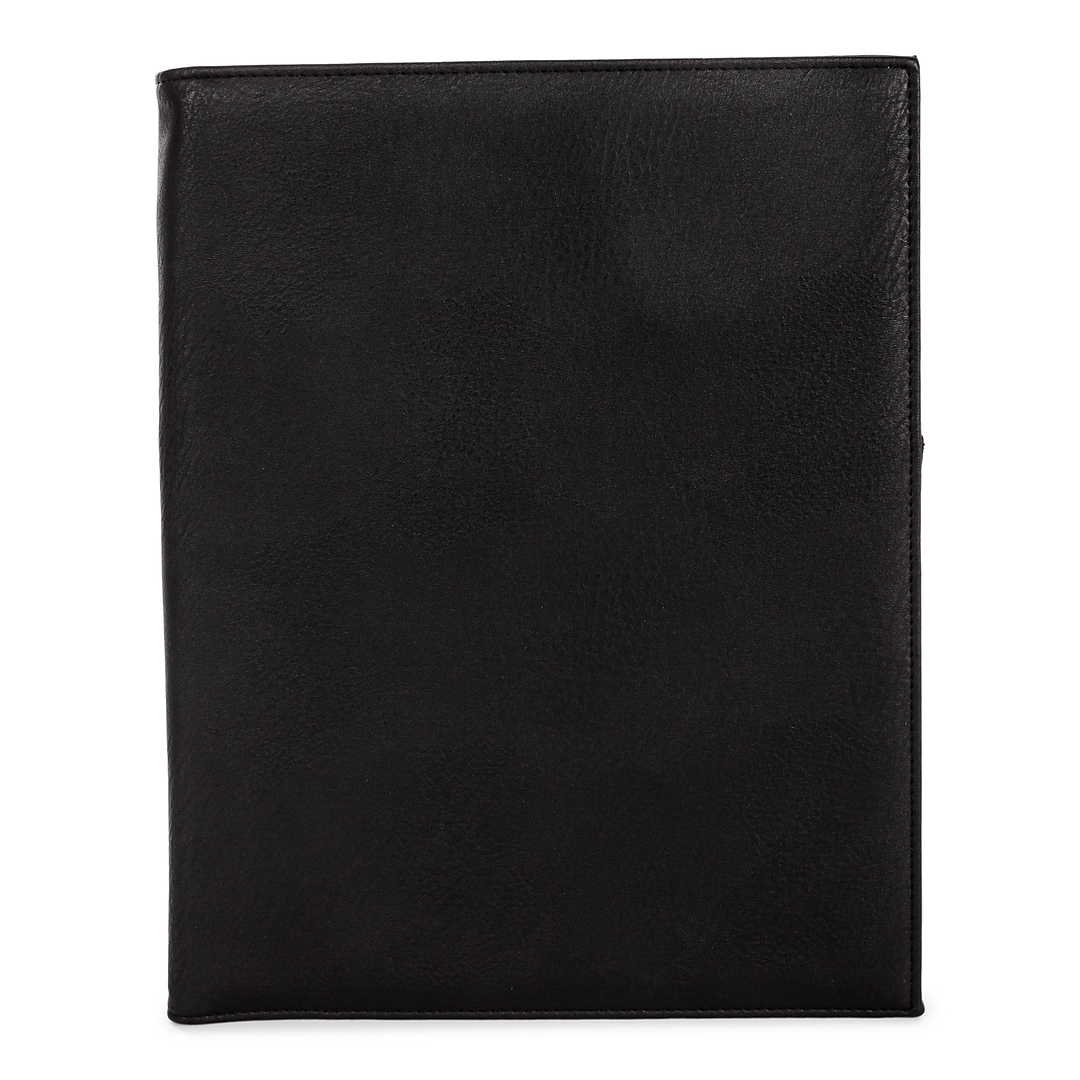 Faux Leather Padfolio & Notepad, Black