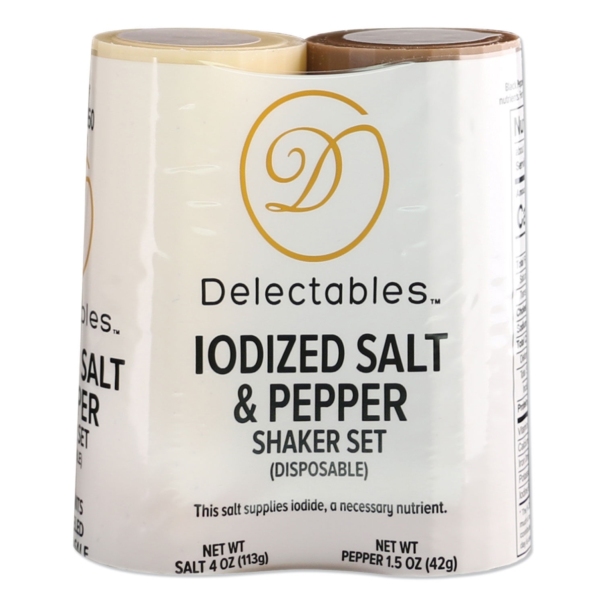 Picture of Delectables Disposable GRN13060 Shaker Combo 4 oz Salt & 1.5 oz Pepper Dispenser