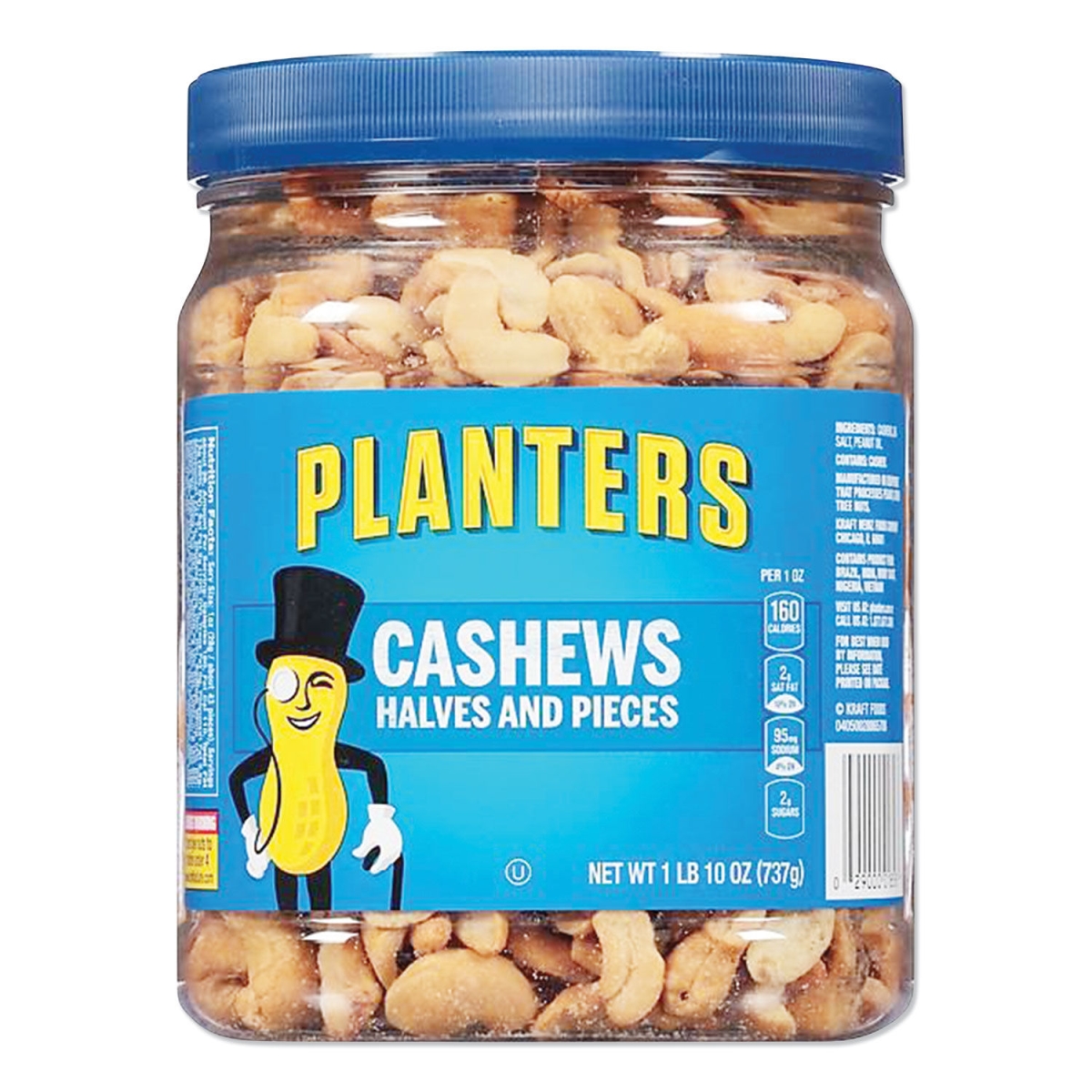 Picture of Kraft Foods GEN01858 26 oz Salted Cashew Halves & Pieces Canister