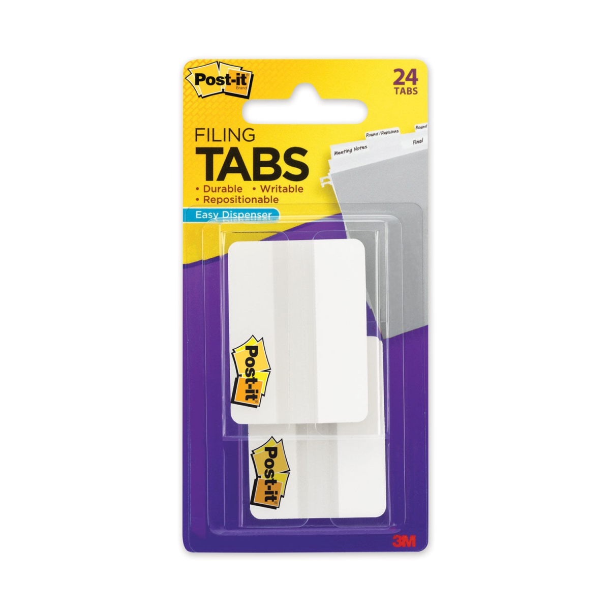 Picture of 3M 686-24WE 2 x 0.5 in. Sticky Flag - Durable White Filing Cut Tabs&#44; White - Pack of 24