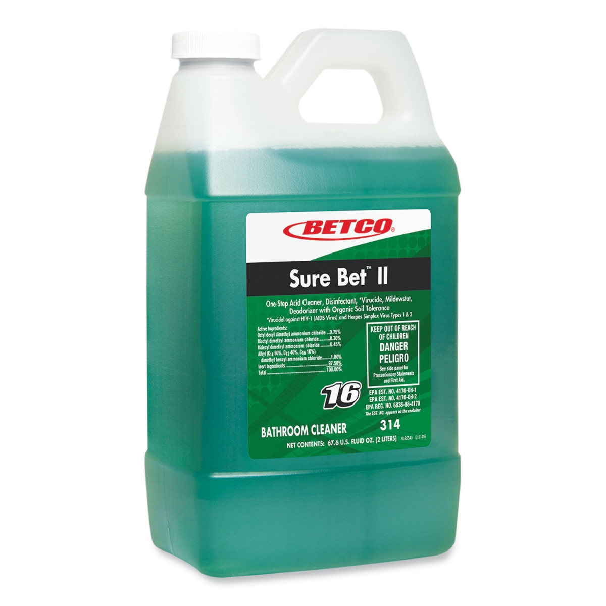 Picture of Betco 3144700 67.6 oz in. Citrus Scent Sure Bet II Foaming Disinfectant - 4 per Case