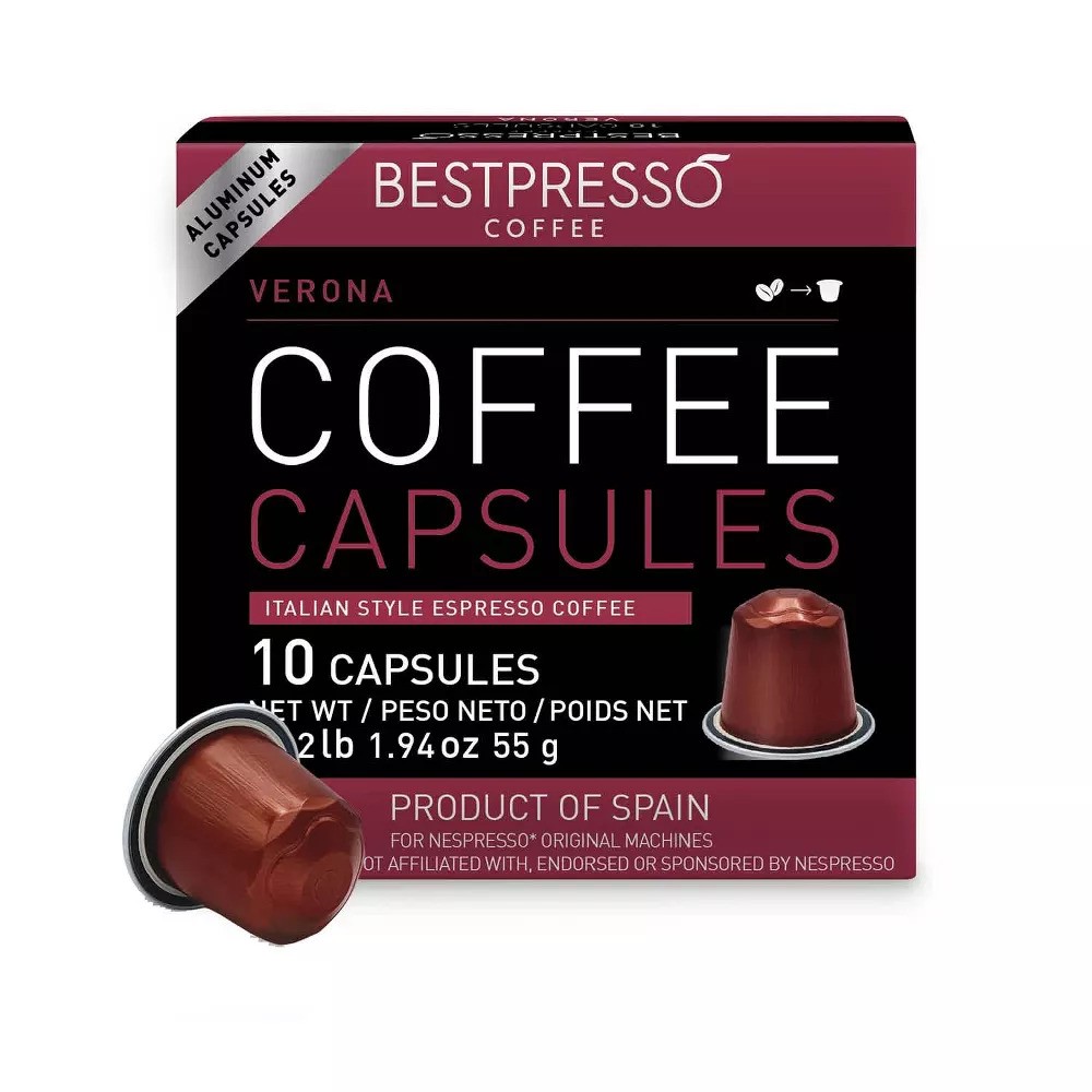 Picture of Bestpresso BST10406 Intensity-10 Nespresso Verona Italian Espresso Coffee Pods - 10 per Box