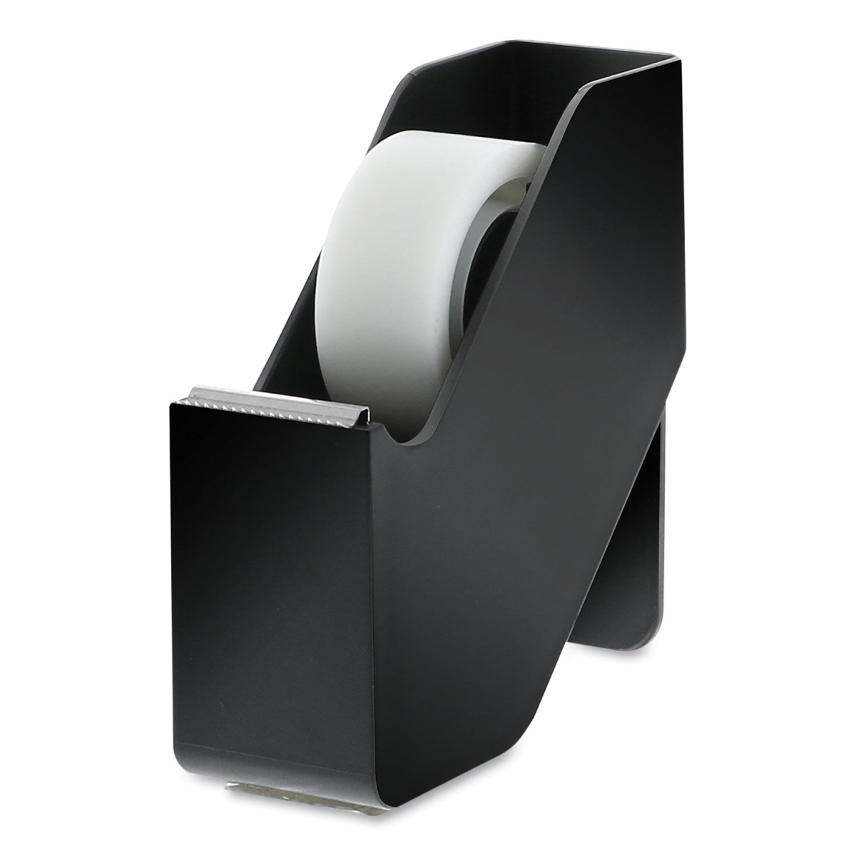 KT-TAPE-BLK 1 in. Plastic Konnect Slim-Design Tabletop Tape Dispenser with One Roll of Tape, Black