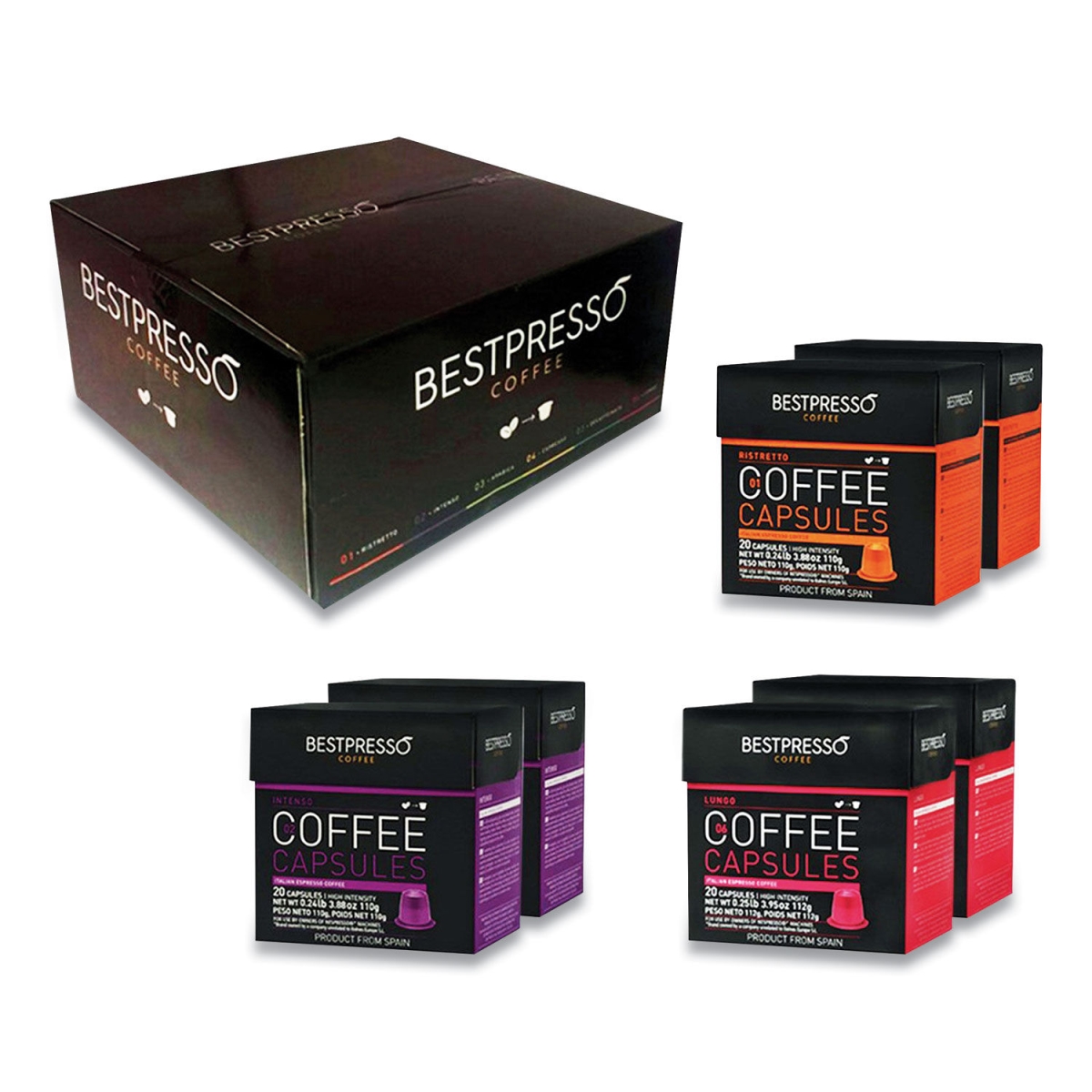 Picture of Bestpresso BST06106 Nespresso Pods Intense Coffee Variety Pack - 120 Count