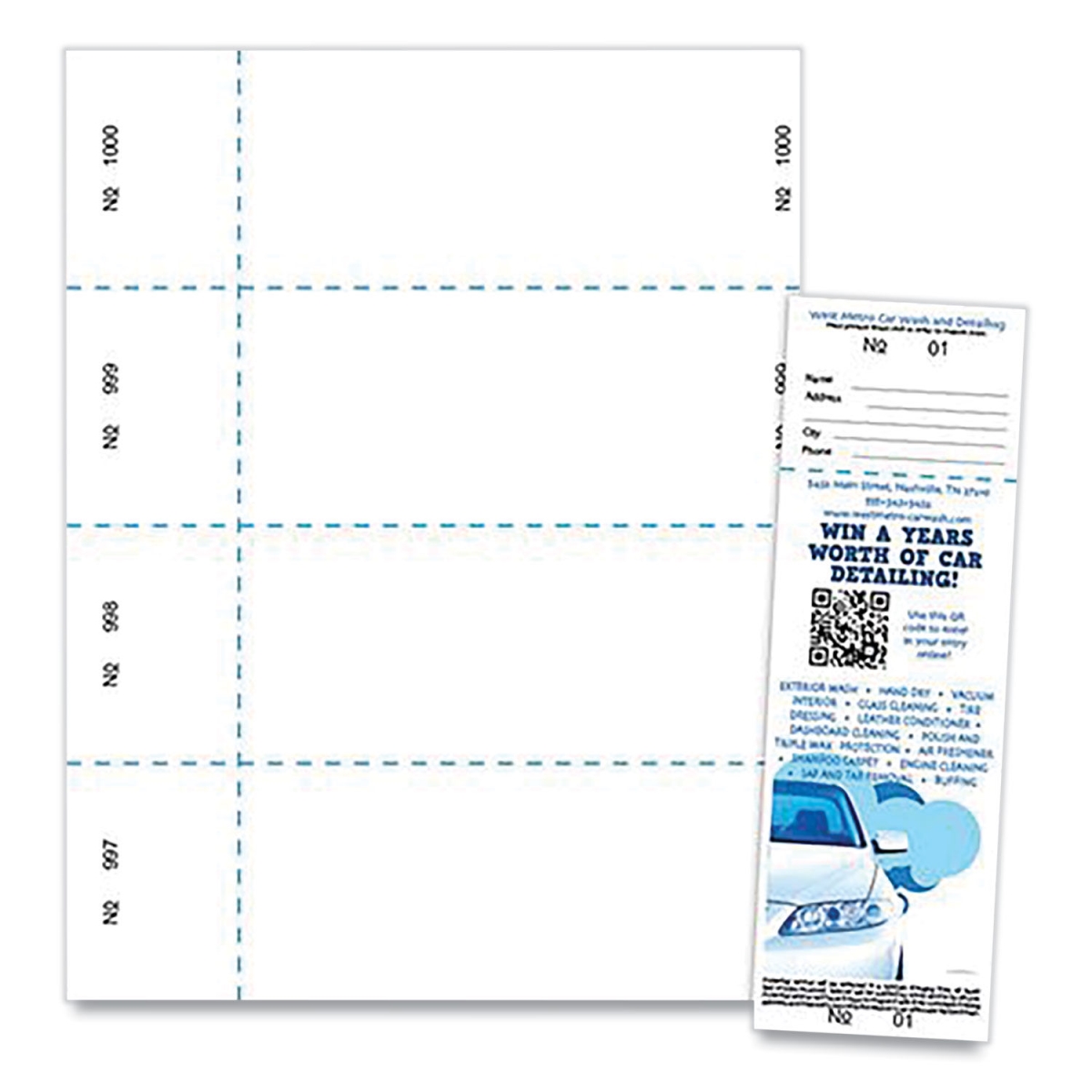 Picture of Blanks USA TJP10X9WH 2.75 x 8.5 in. 90 lbs Jumbo Micro-Perforated Event & Raffle Ticket&#44; White - 1000 Sheets per Pack
