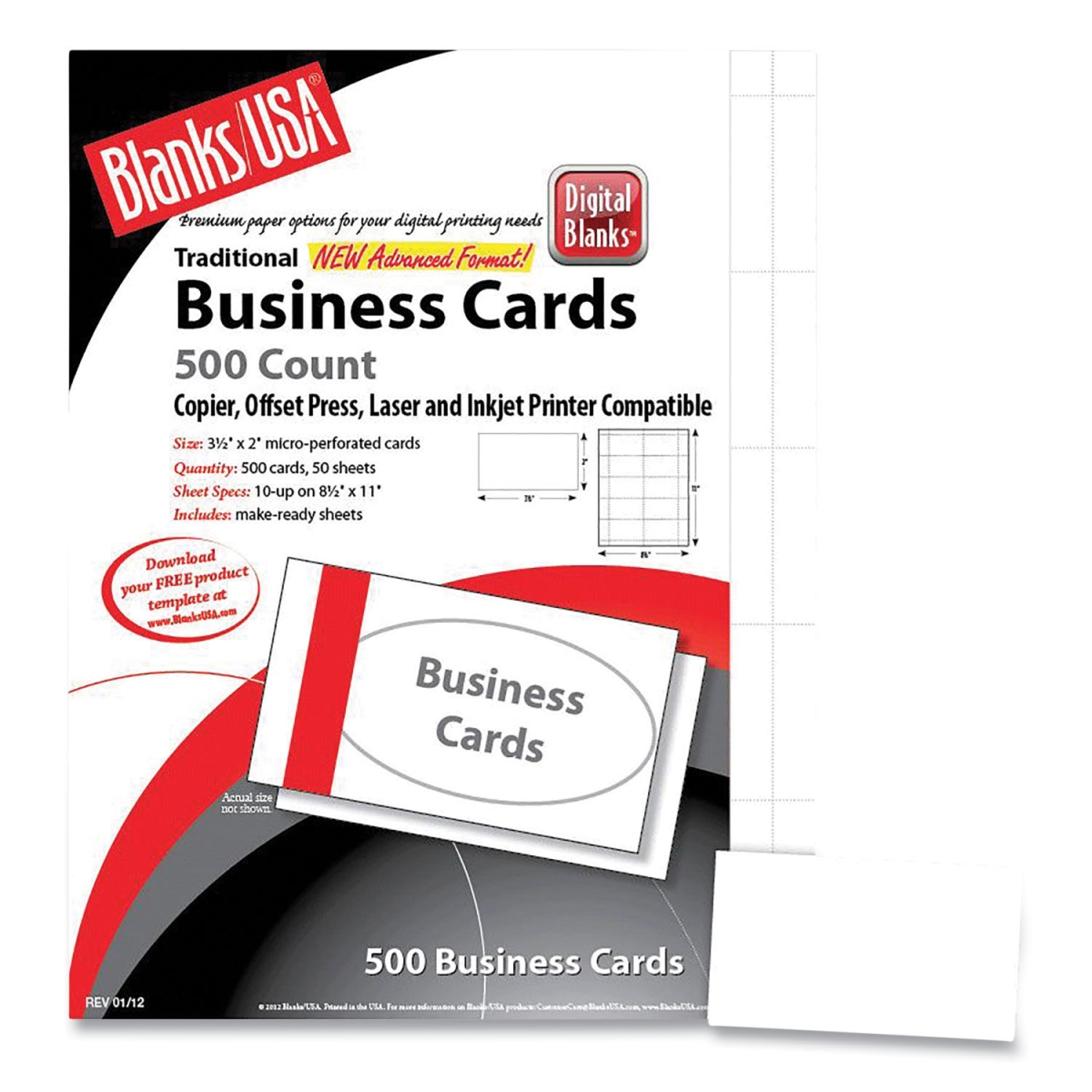 Picture of Blanks USA BCT25S8WH 2 x 3.5 in. Printable Microperforated Business Cards&#44; White - 250 Sheets per Pack