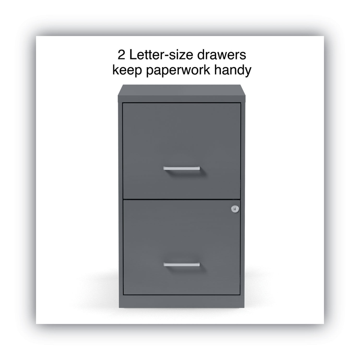 Picture of Alera 2806760 Letter Size 2 Drawers Soho Vertical File Cabinet&#44; Charcoal