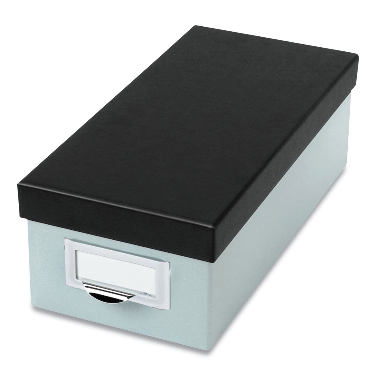 3 x 5 in. Pressboard Index Card Storage Box Holds, Blue Fog & Black