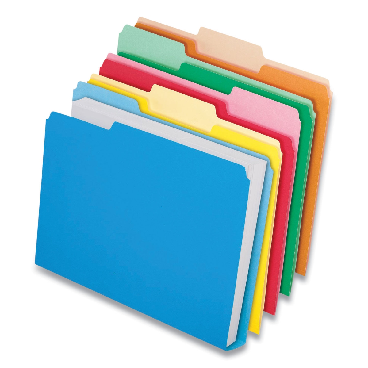 Letter Size 1-3 Cut Tabs Double Stuff File Folders, Assorted