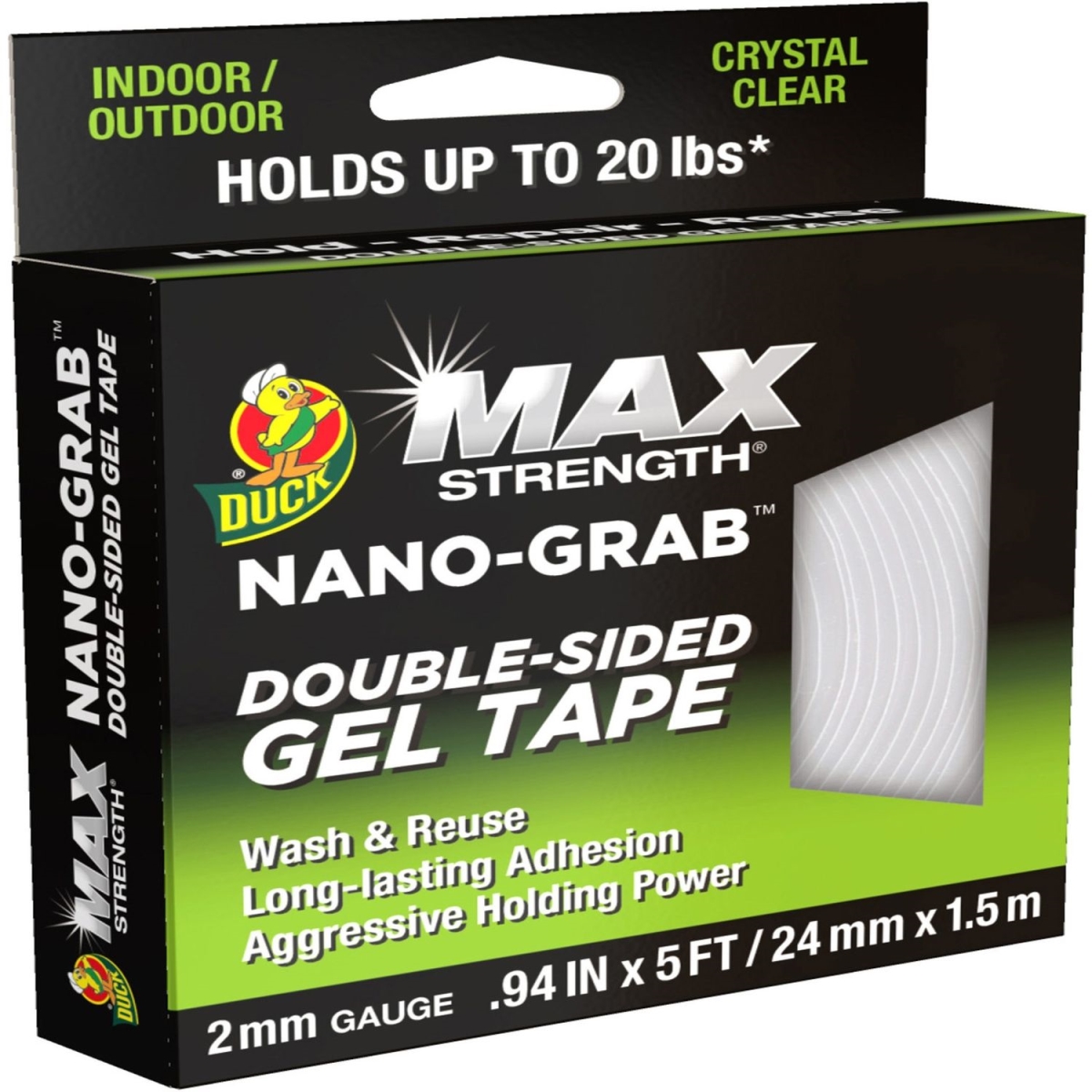 Maximum Strength Double Sided Gel Tape, Clear