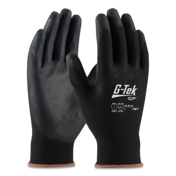 GP Polyurethane-Coated Nylon Gloves, Black - Extra Large
