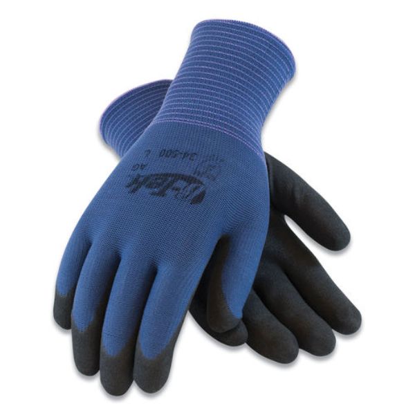 GP Nitrile-Coated Nylon Gloves, Blue & Black - Small - 12 Pairs