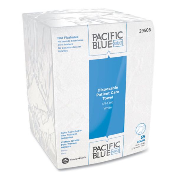 Picture of Georgia Pacific GPC29506 10 x 13 in. A300 Disposable Patient Care 1 by 4 Fold Wipe Washcloths&#44; White