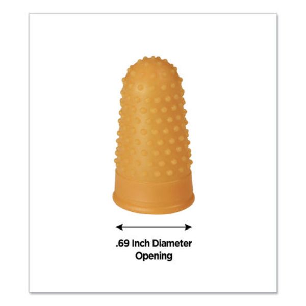 Picture of Cosco CSC098130 Rubber Fingertip Pads&#44; Amber - Size 12 - Large - Pack of 12