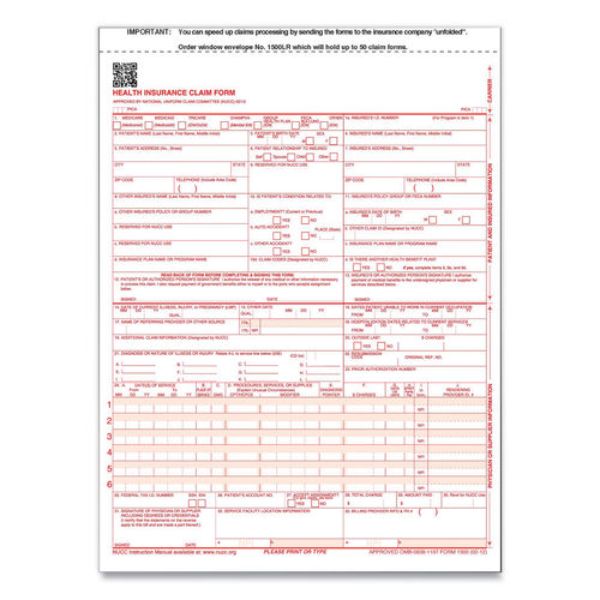 Picture of ComplyRight TFP650657 8.5 x 11 in. CMS-1500 Health Insurance Claim Forms&#44; White