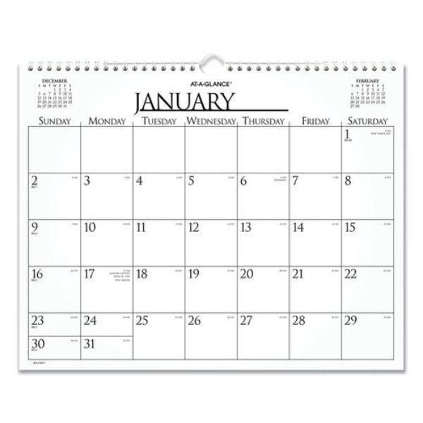 Picture of At-a-glance AAG997114 15 x 12 in. Business Monthly Wall Calendar&#44; White & Black