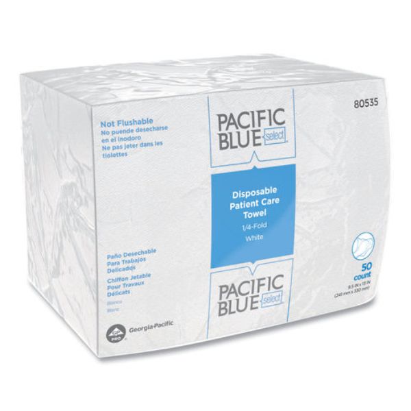 Picture of Georgia Pacific GPC80535 9.5 x 13 in. A400 Disposable Patient Care 1 by 4 Fold Wipe Washcloths&#44; White