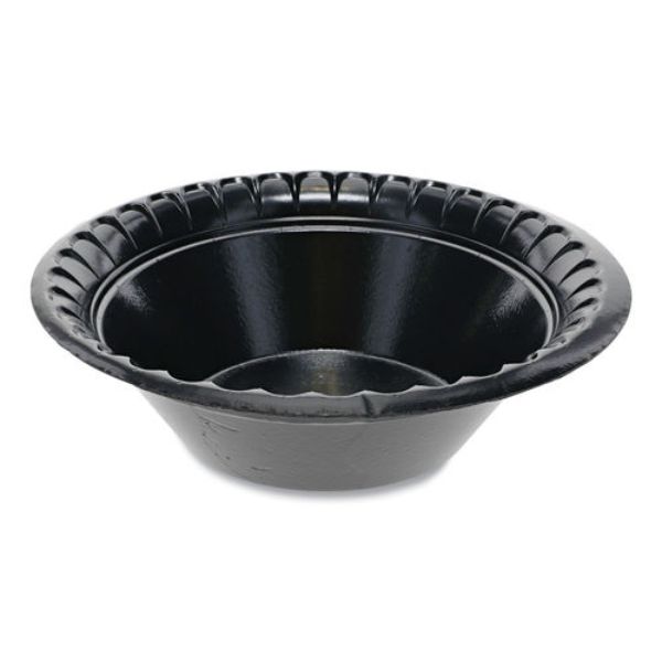 Picture of Pactiv PCTYTKB00120000 12 oz Laminated Foam Dinnerware Bowl, Black