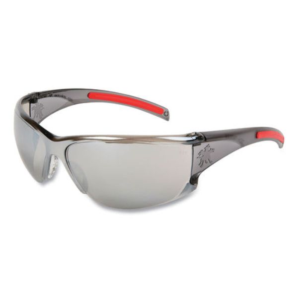 Picture of MCR Safety CRWHK117 HK1 Series Safety Glasses&#44; Silver Mirror Lens - Smoke & Red Frame