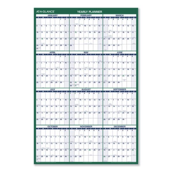 Picture of At-A-Glance AAGPM31028 32 x 48 in. Vertical Erasable Wall Planner Calendar&#44; White & Green