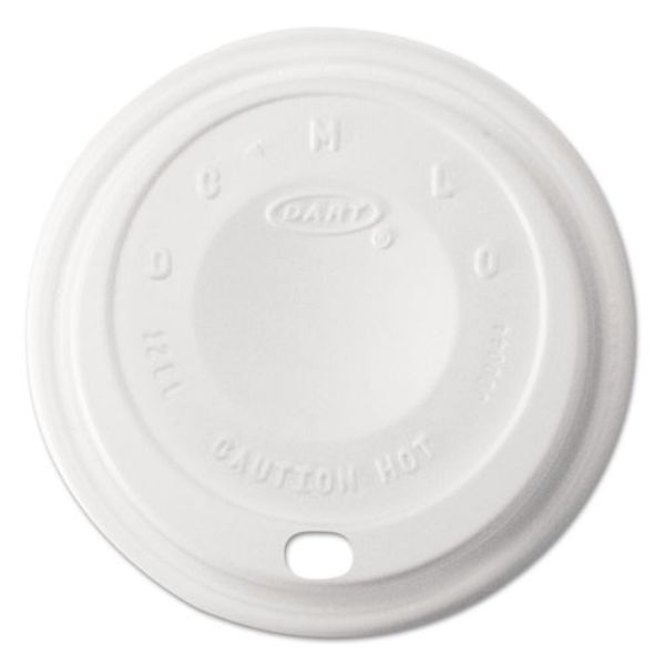 Picture of Dart DCC12EL Cappuccino Dome Sipper Lid for 12 oz Cups, White