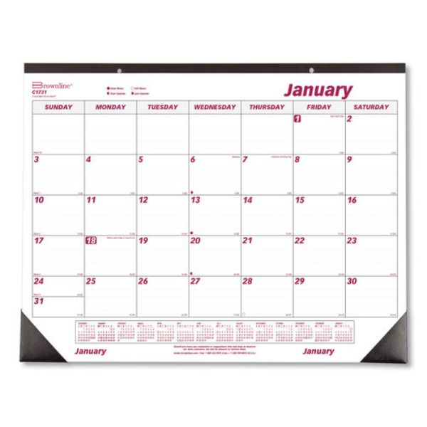 21.75 x 17 in. Monthly Desk Pad Calendar, White