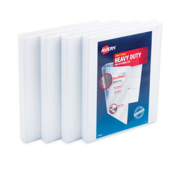 Picture of Avery AVE79709 0.5 in. Heavy-Duty Non Stick View Binder&#44; White - Pack of 4