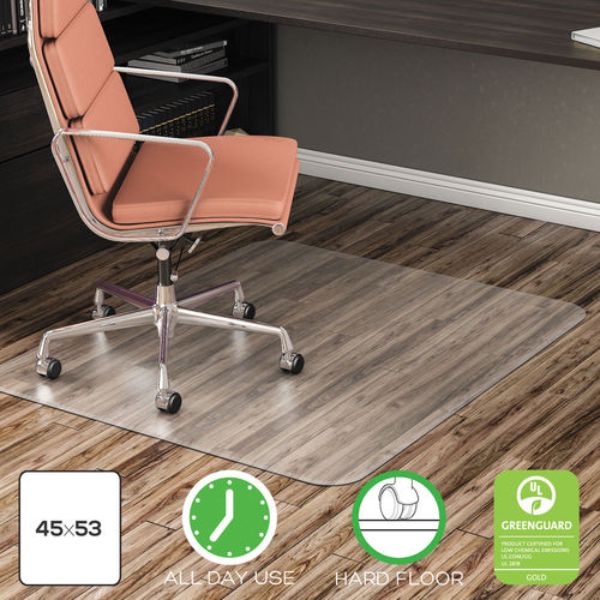 Picture of Deflecto DEFCM21242COM 45 x 53 in. EconoMat All Day Use Chair Mat for Hard Floors&#44; Clear