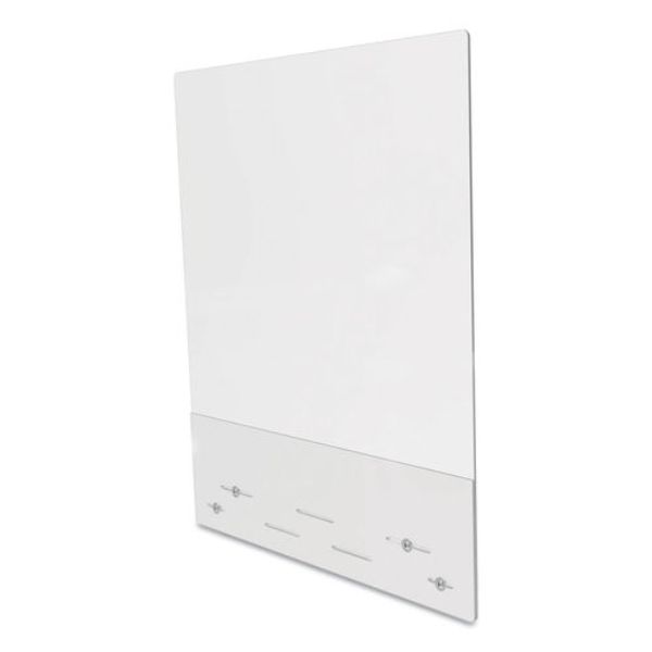 Picture of Deflecto DEFPBCMA3138FB 31.5 x 38 in. Mounting Safety Barrier Panel with Full Shield & Brace&#44; Acrylic & Clear