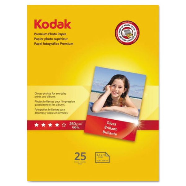 Picture of Kodak KOD8689283 8.5 x 11 in. Premium Photo Paper&#44; Glossy White - Pack of 25