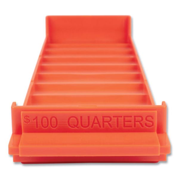 CNK560563 3.75 x 11.5 x 1.5 in. Stackable Plastic Coin Tray, Orange - Quarters - Pack of 2