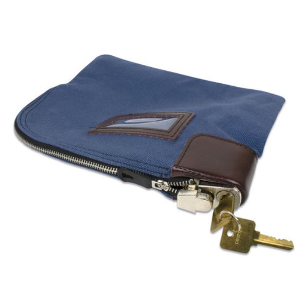 6.5 x 11 in. Locking Fabric Nylon Deposit Bag, Blue