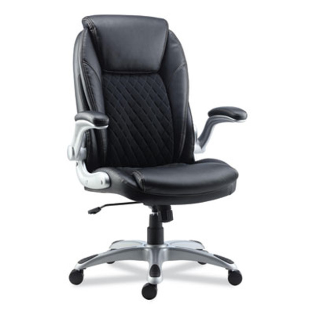 Picture of Alera ALELT4249 Leithen Bonded Leather Midback Chair&#44; Black