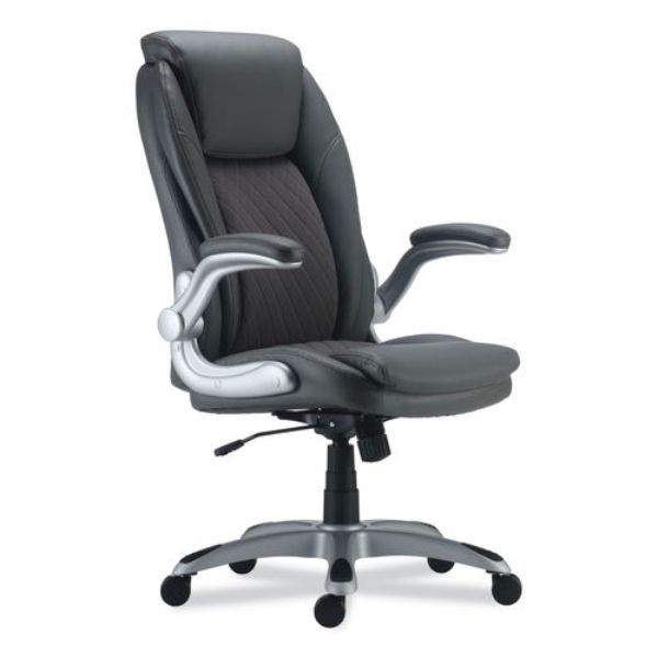 Picture of Alera ALELT4219 Leithen Bonded Leather Midback Chair&#44; Grey