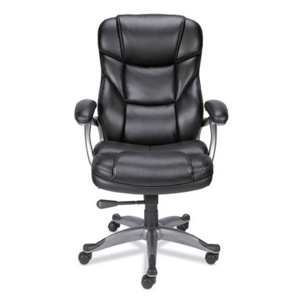 Picture of Alera ALEBN41B19 Birns Leather Highback Chair&#44; Black