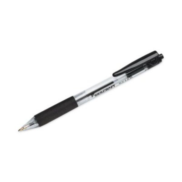 Picture of AbilityOne NSN6970599 Retractable Ballpoint Pen&#44; Black Ink - Black Barrel - 1 mm - Medium
