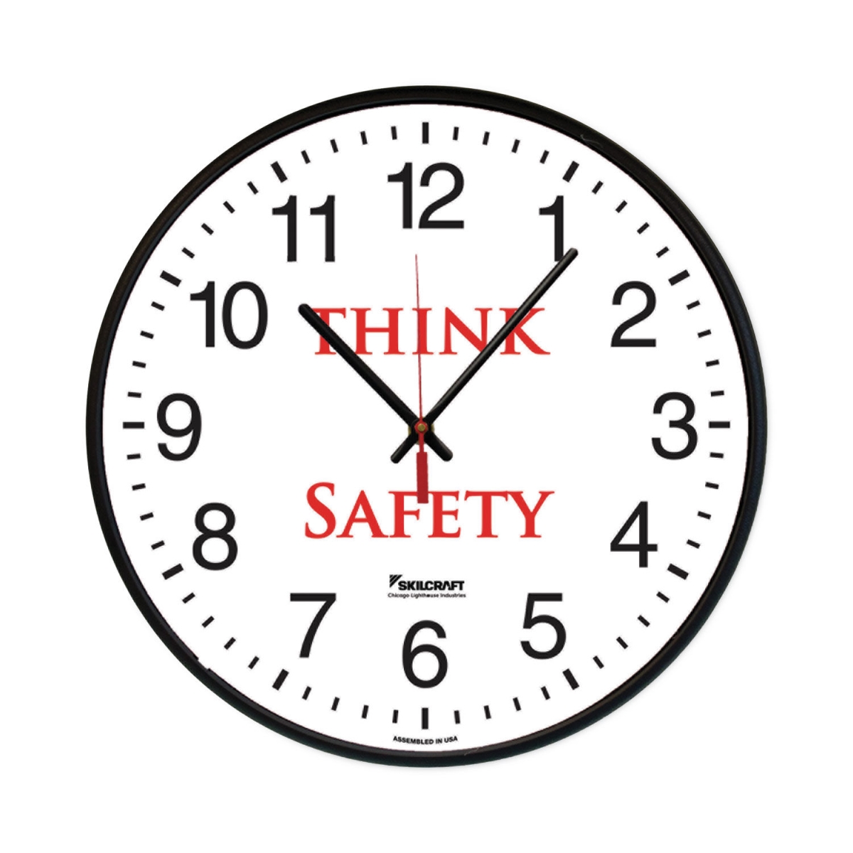 Picture of AbilityOne NSN6986558 12.75 in. Skilcraft Safety Message Quartz Wall Clock