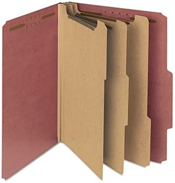 SMD14099 3 in. Recycled Pressboard Class Folder, Red