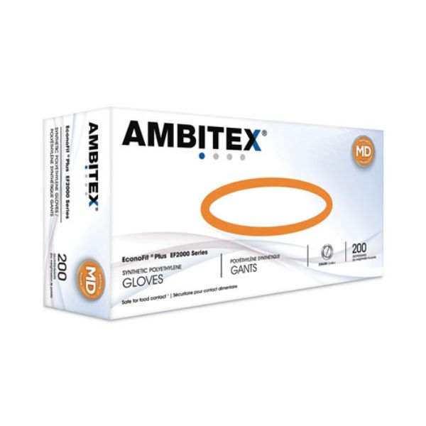 Picture of Ambitex TXIEFMD2000 Disposable Gloves&#44; Medium - Pack of 200 - 10 per Case