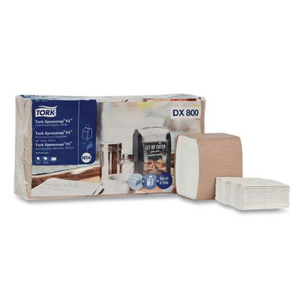 Picture of Essity TRKDX800 Xpressnap Fit Interfold Dispenser Napkins, White