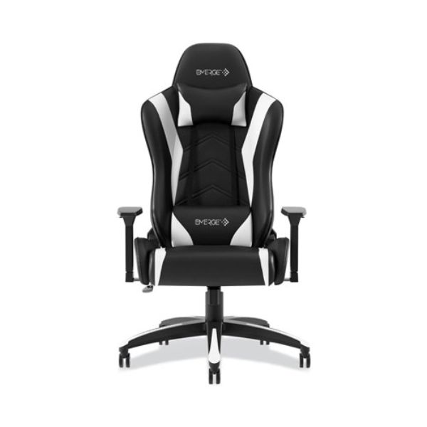 Picture of Emerge Technologies EEM58542 Vartan Bonded Leather Gaming Chair&#44; White & Black