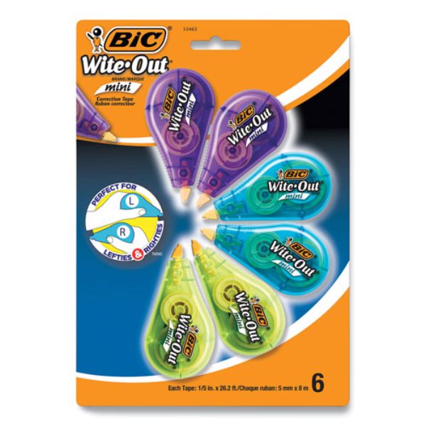 Picture of Bic BICWOTMP61WHI Mini Correction Tape&#44; White - Pack of 6