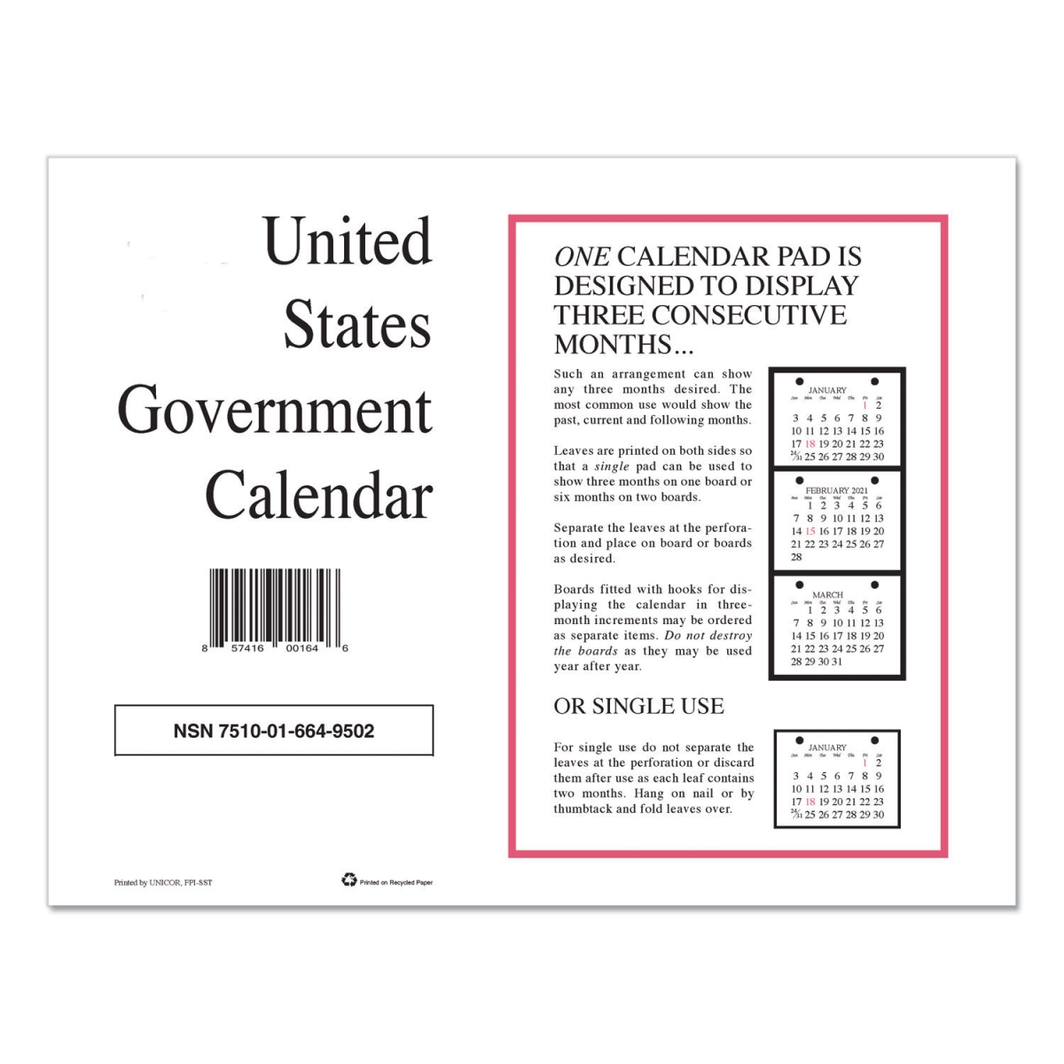 Picture of Ability One NSN6007588 2023 Perforated Monthly Wall Planner&#44; White
