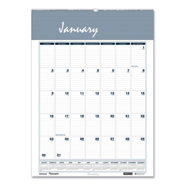 Picture of AbilityOne NSN6007581 15.5 x 22 in. SkilCraft 12-Month Wall Calendar - White&#44; Blue & Grey