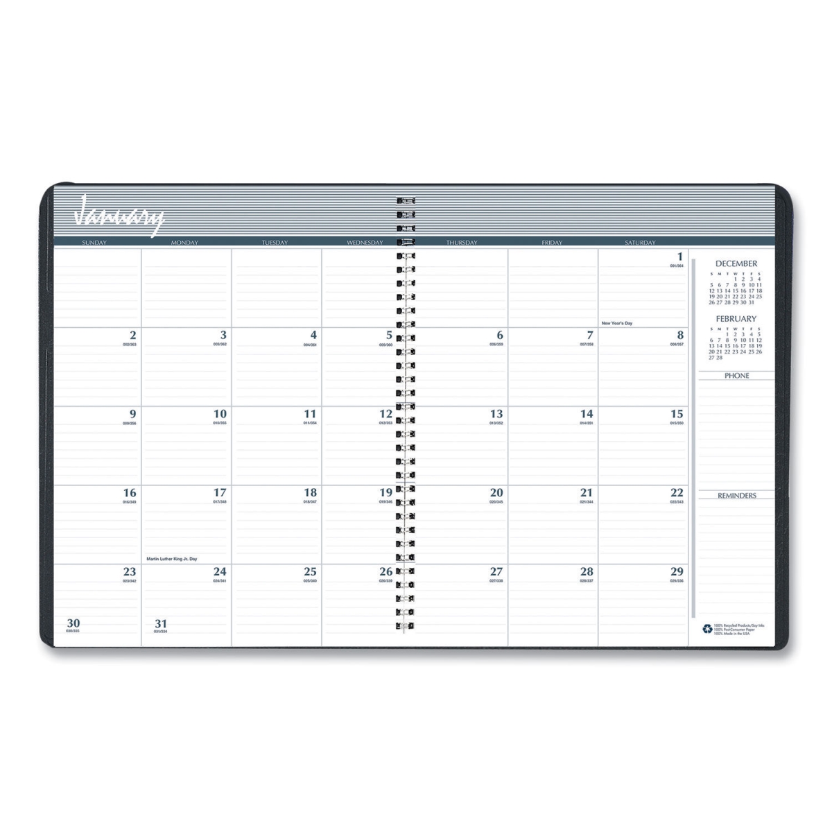 Picture of Ability One NSN6007606 2023 Monthly Appointment Planner&#44; Black